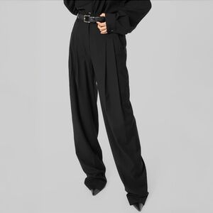 The Frankie Shop Gelso Pleated Black Trousers Pants Size M